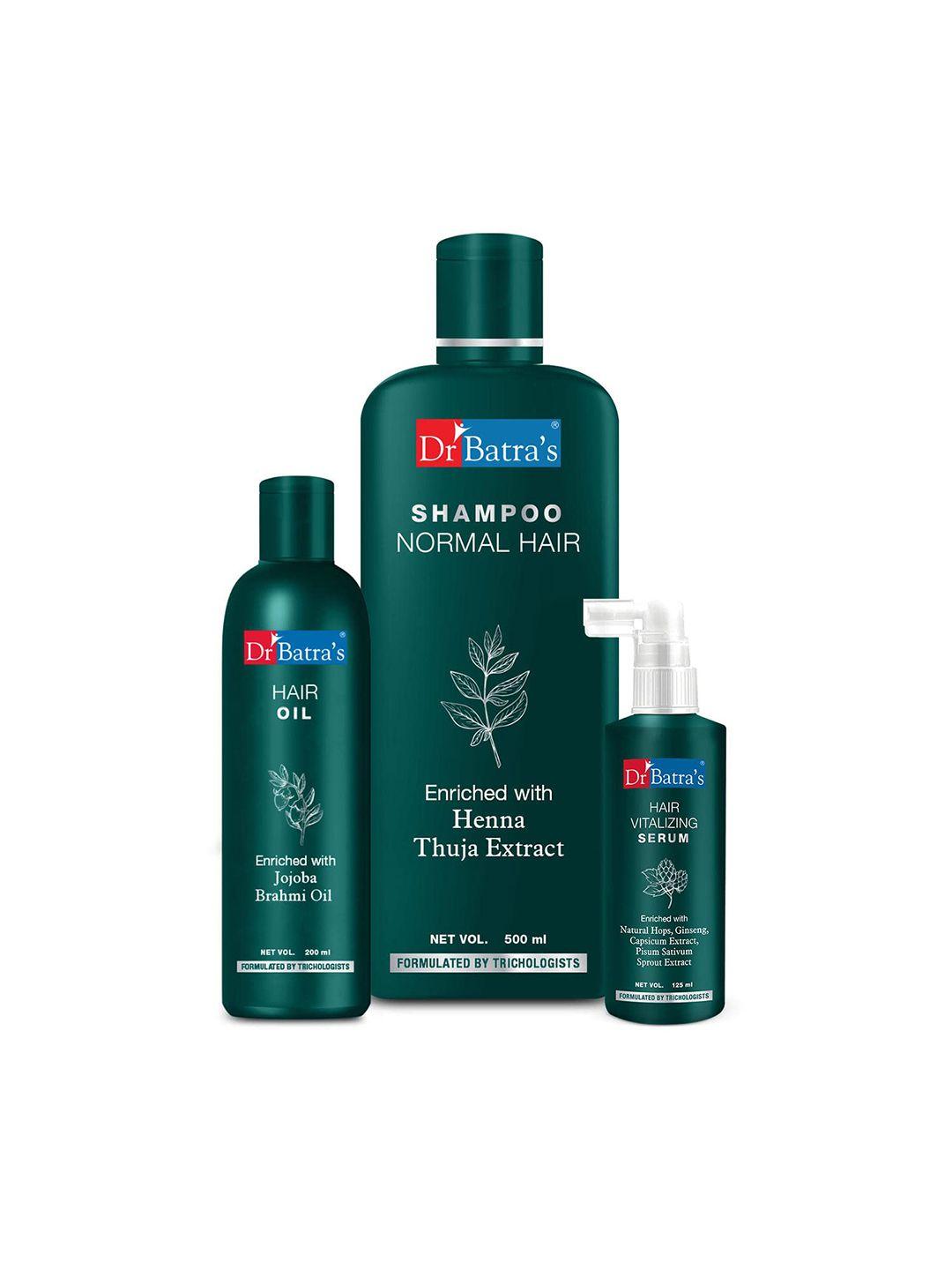 dr. batras hair vitalizing serum 125ml + normal hair shampoo 500ml + hair oil 200ml