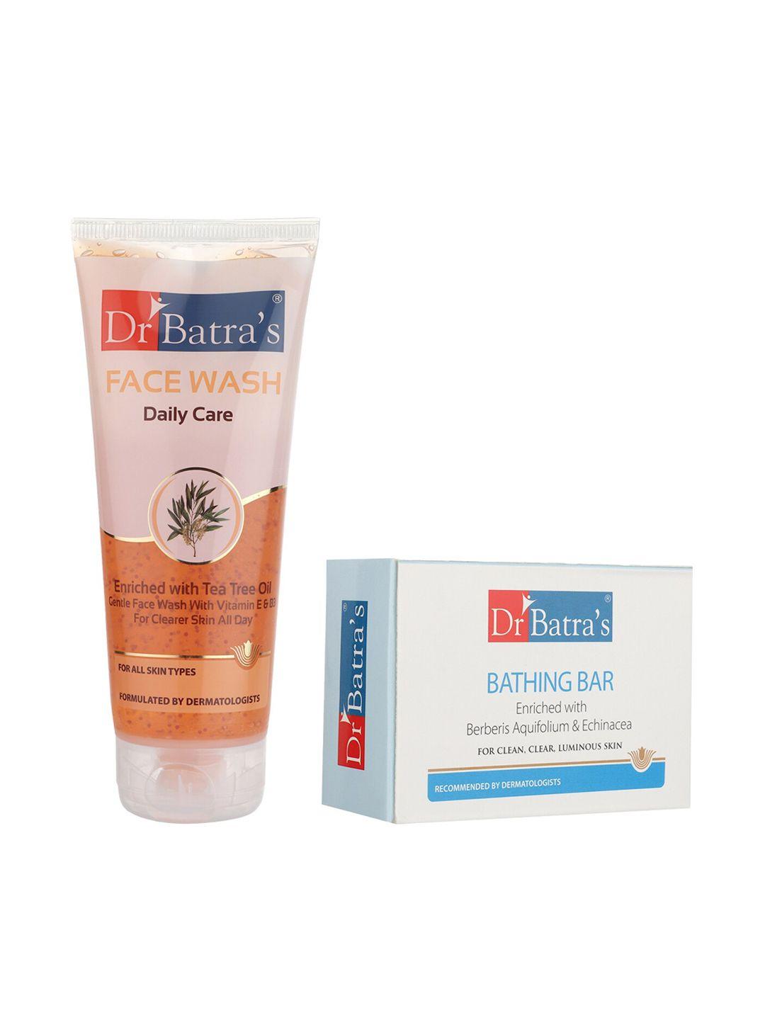 dr. batras set of 2 daily care face wash & bathing bar 325 g