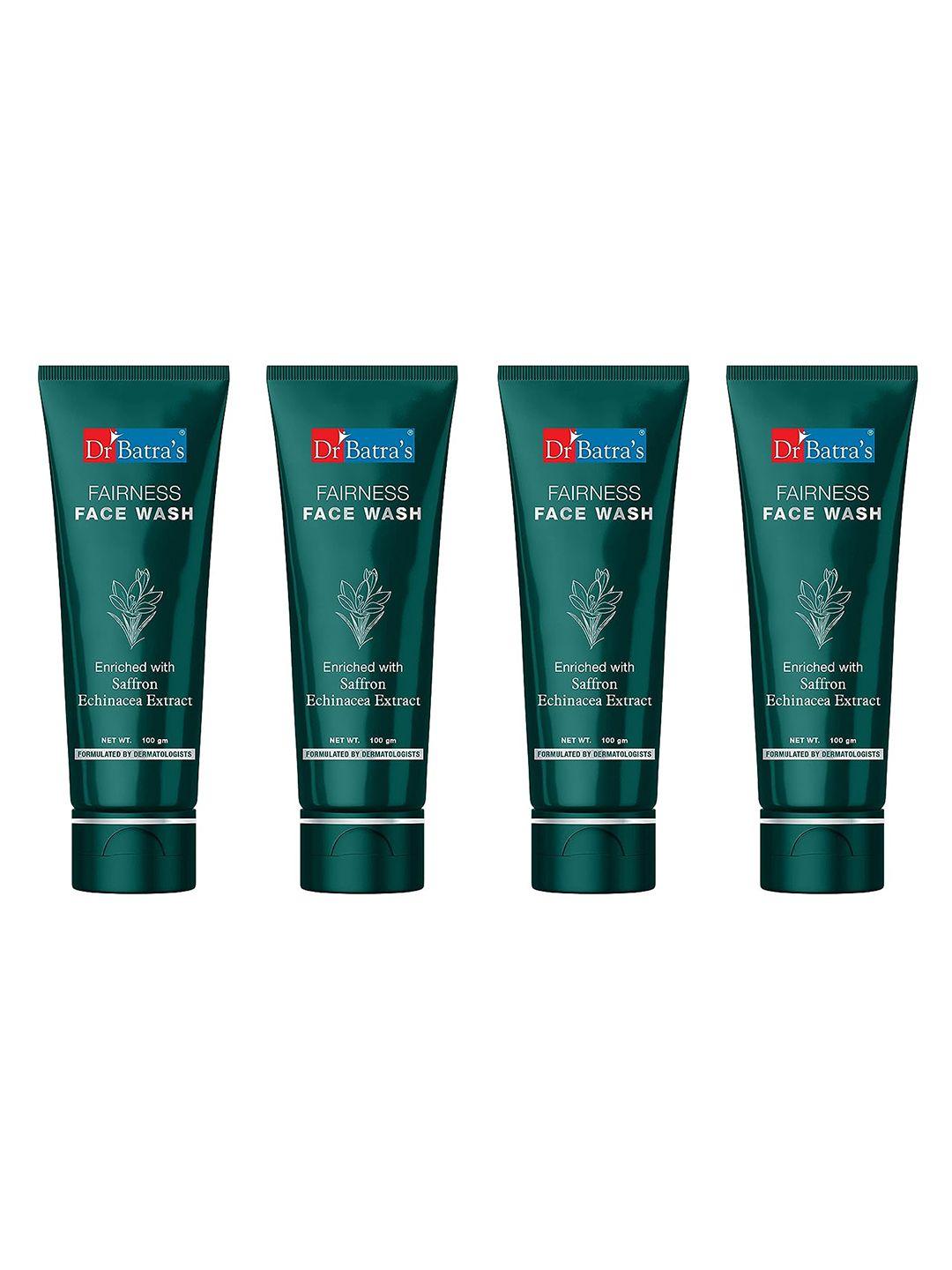 dr. batras set of 4 fairness face wash enriched with saffron & echinacea - 100g each