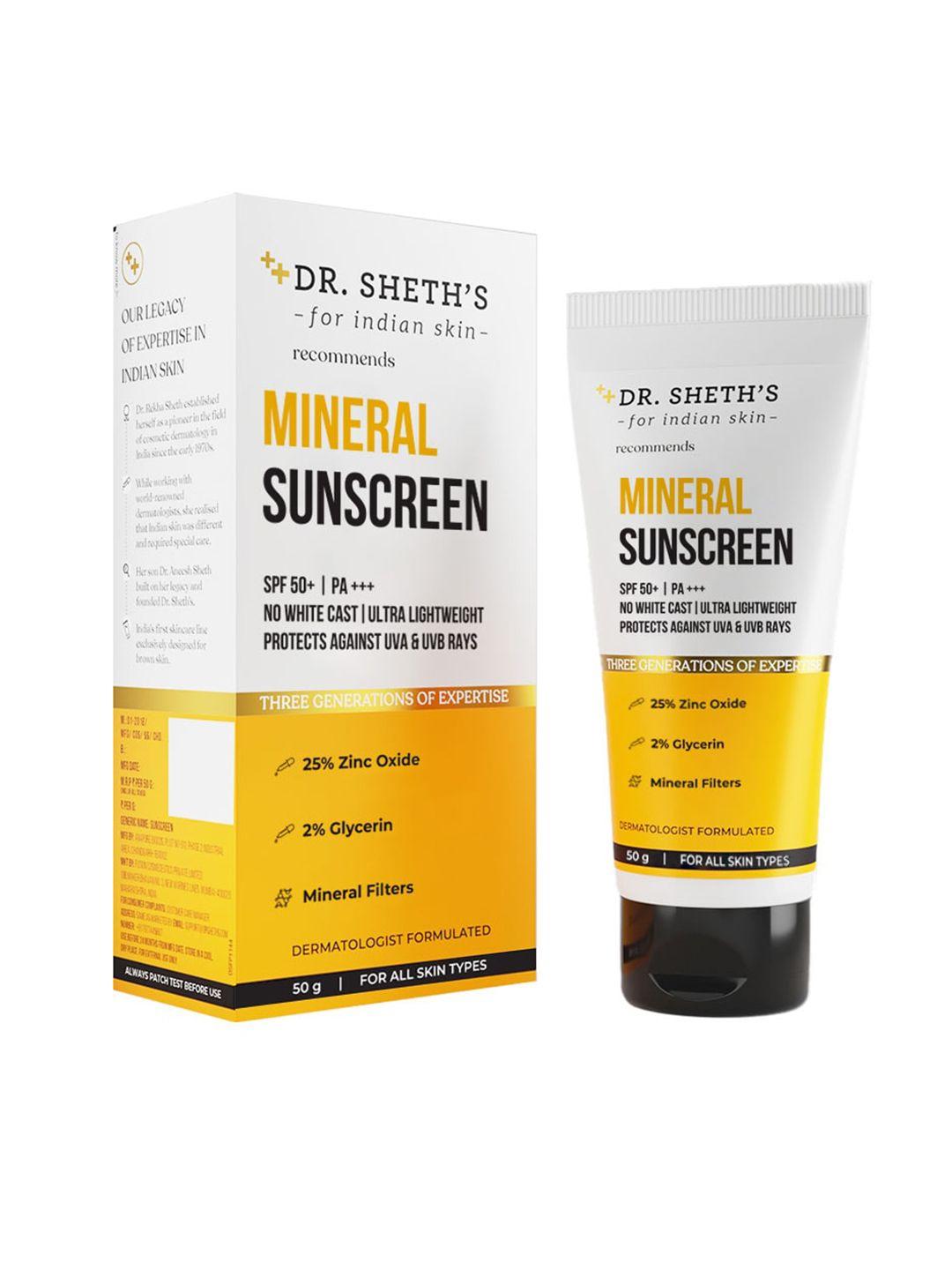 dr. sheths mineral spf 50+ pa+++ 25% zinc oxide 2 % glycerin sunscreen - 50 g