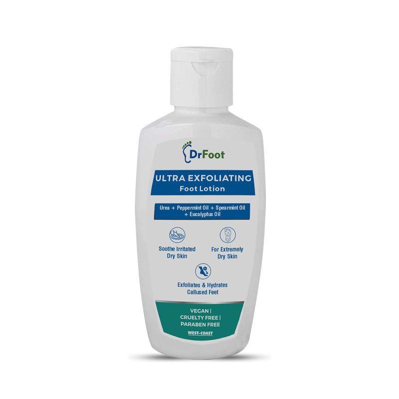 dr.foot ultra exfoliating foot lotion with goodness of urea, pudina oil, eucalyptus oil