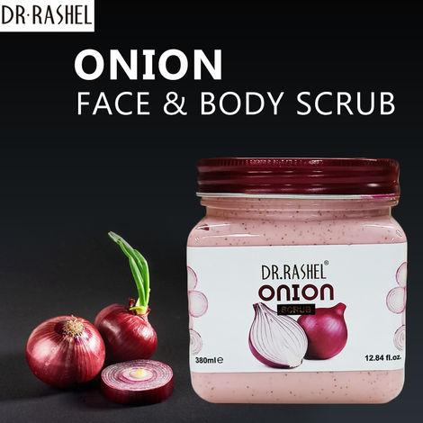 dr.rashel anit-oxidants onion face and body scrub for all skin types (380 ml)