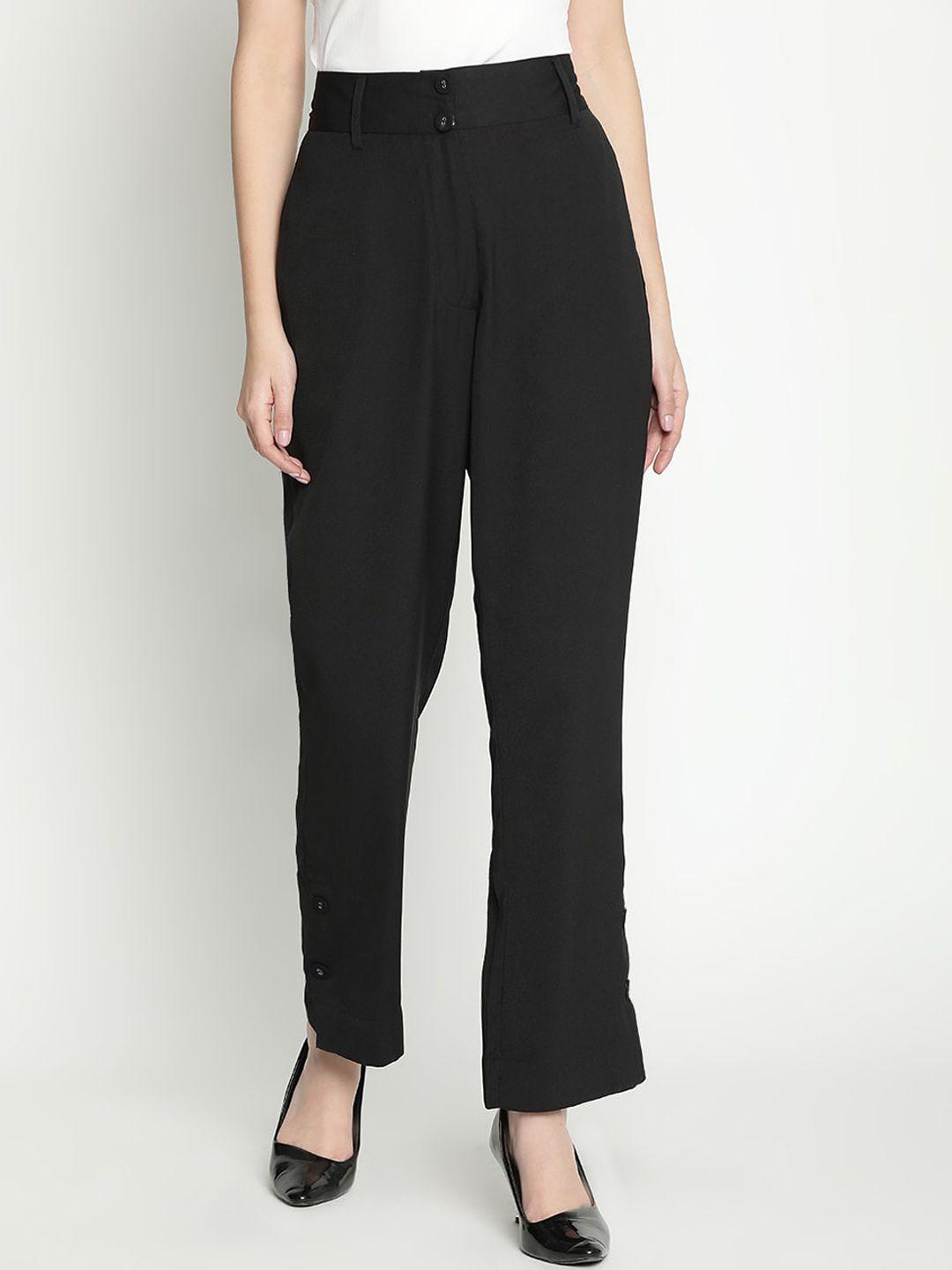 draax fashions women mid-rise parallel trousers