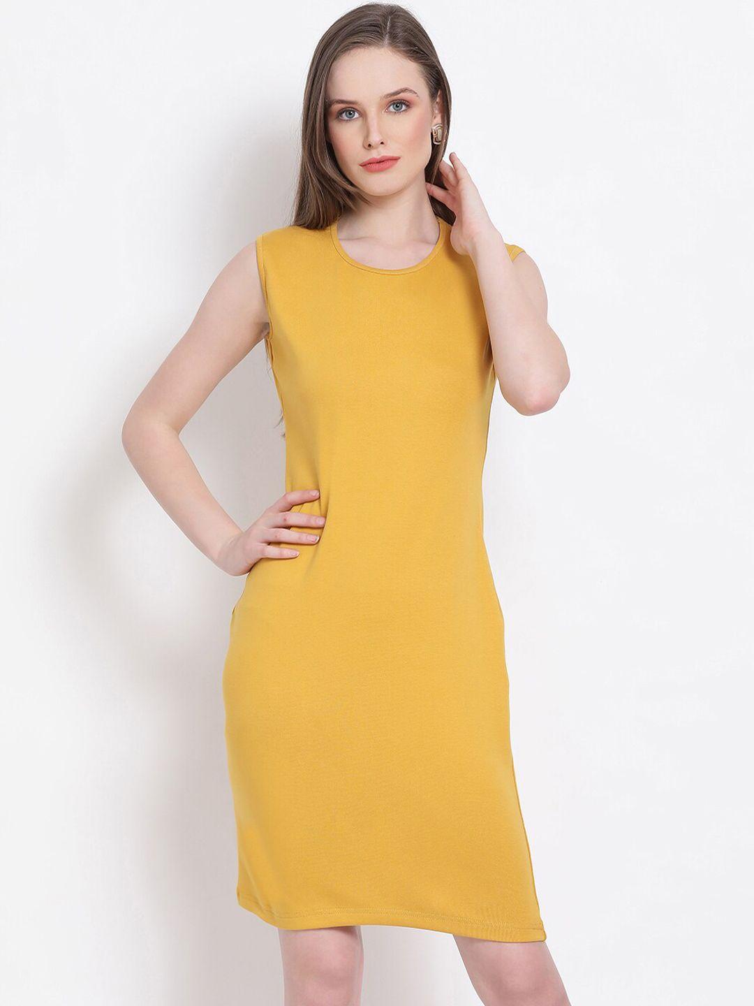 draax fashions yellow sheath dress