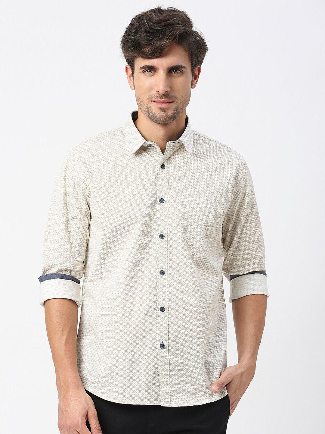 dragon hill conversational printed slim fit cotton casual shirt