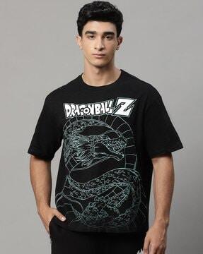 dragon ball-z print oversized crew-neck t-shirt