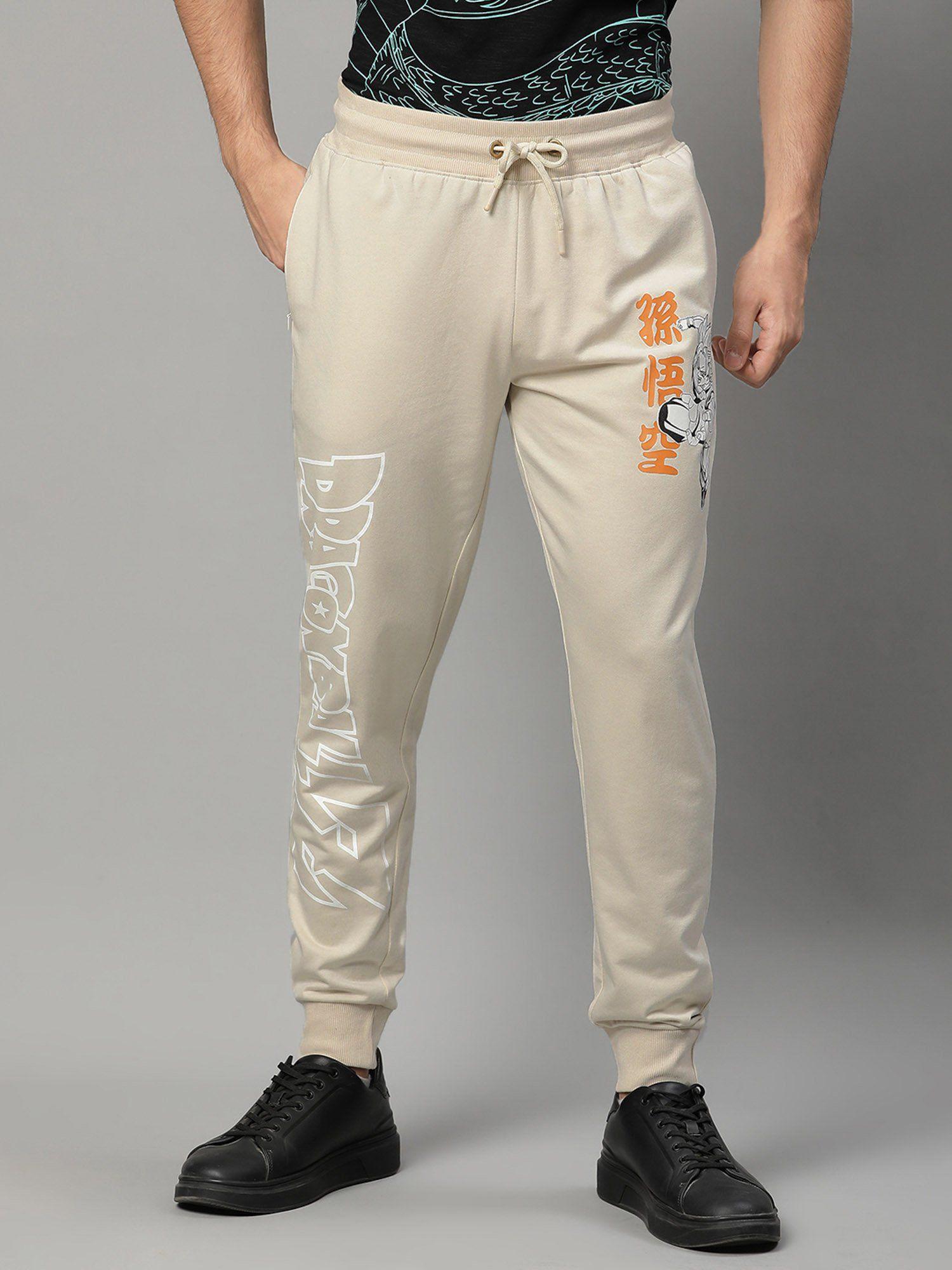 dragon ball z printed cream jogger