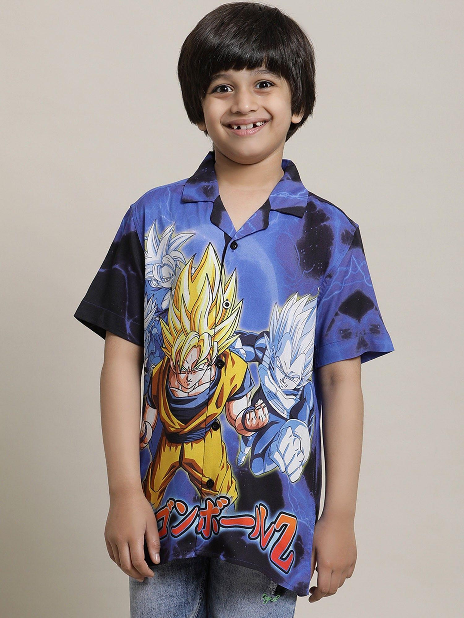 dragon ball z printed multi-color shirt for boys