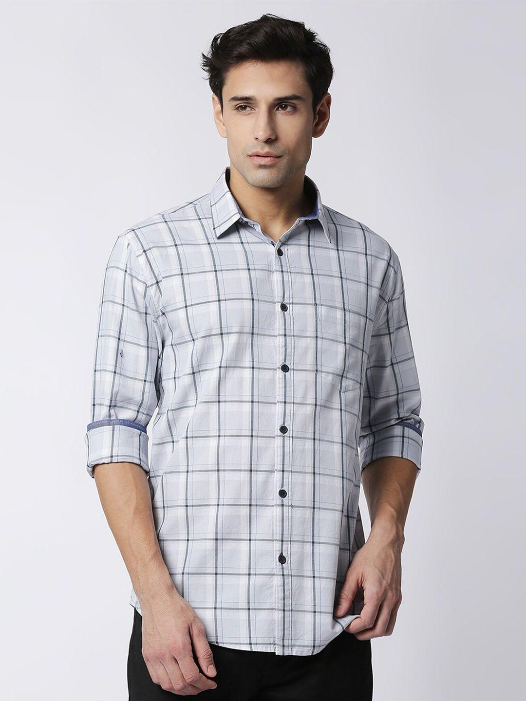 dragon hill checked slim fit cotton casual shirt