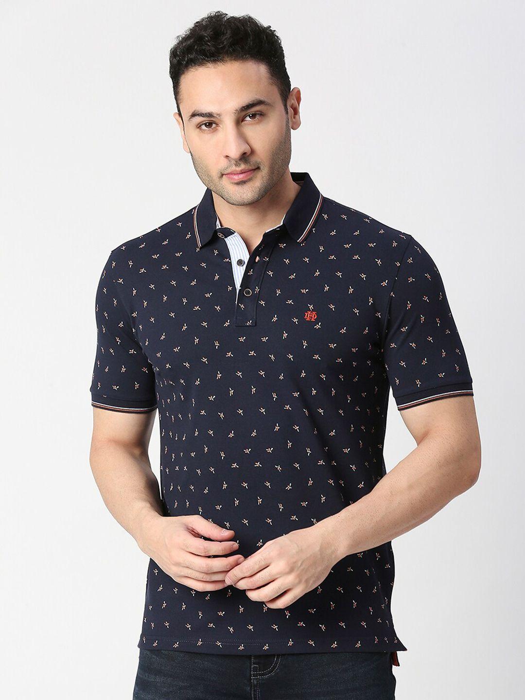 dragon hill conversational printed polo collar slim fit t-shirt