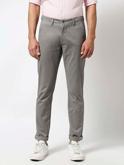 dragon hill grey cotton slim fit chinos