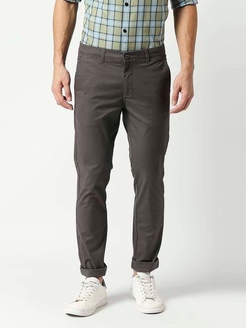 dragon hill grey cotton slim fit chinos