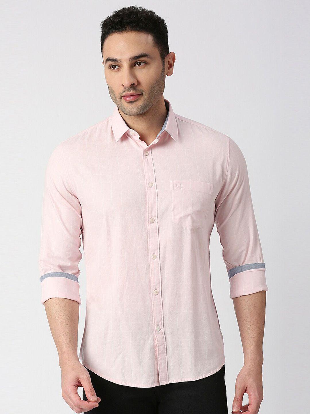 dragon hill grid tattersall checked slim fit cotton casual shirt