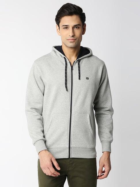 dragon hill light grey full sleeves hooded sweatshirt