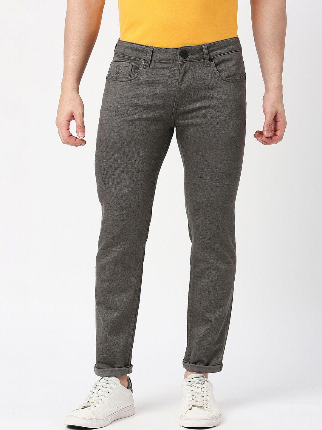 dragon hill men grey slim fit low-rise jeans