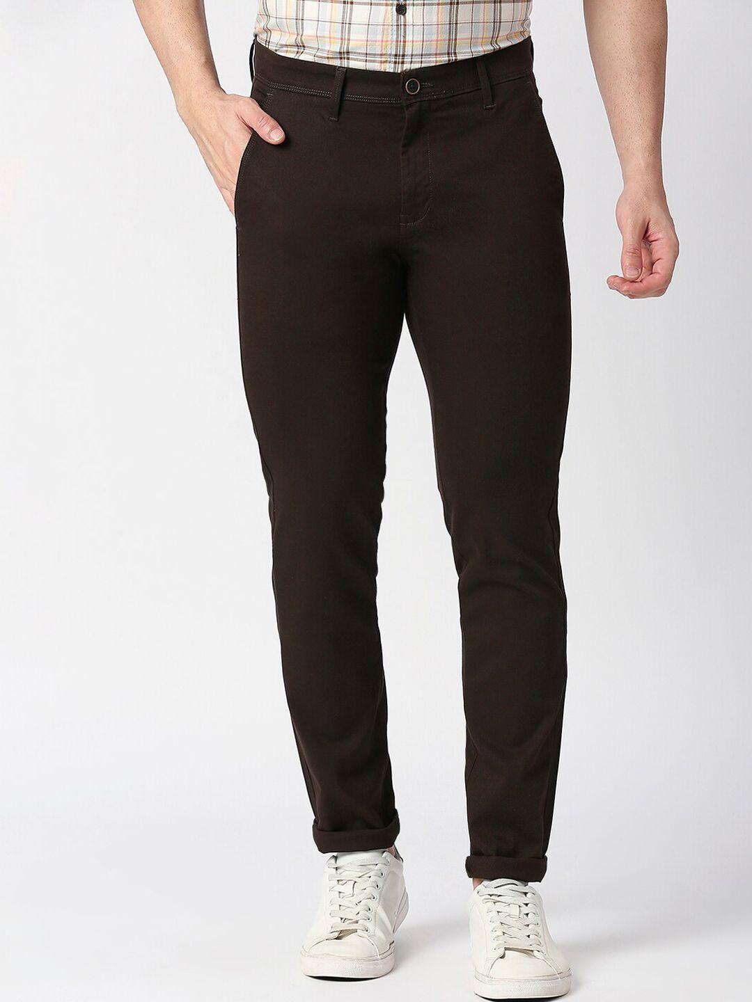 dragon hill men mid-rise slim fit cotton chinos trousers