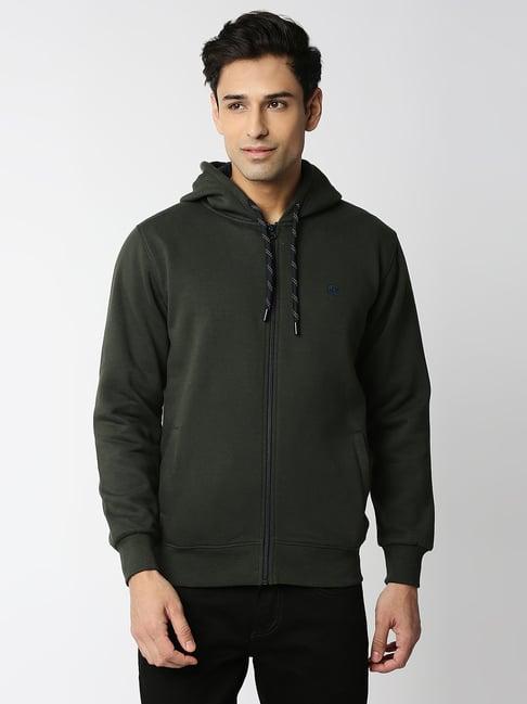 dragon hill olive full sleeves hooded sweatshirt