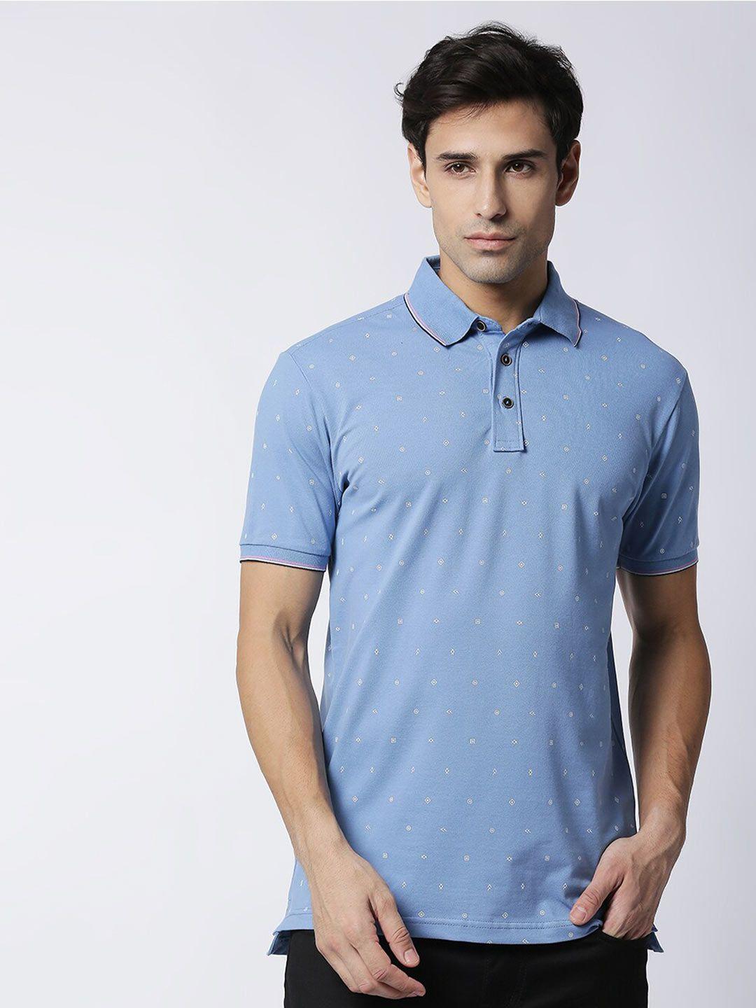dragon hill pique geometric printed cotton slim fit polo t-shirt