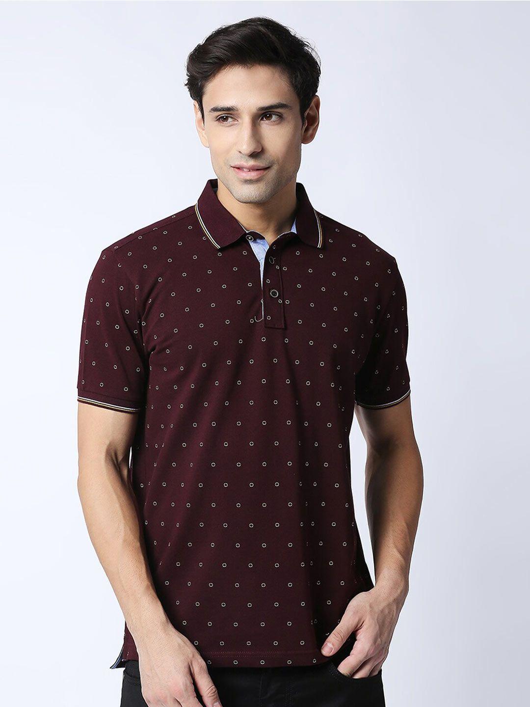 dragon hill polo collar conversational printed slim fit t-shirt