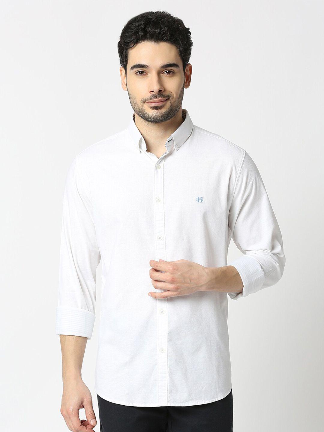 dragon hill slim fit button-down collar opaque cotton casual shirt