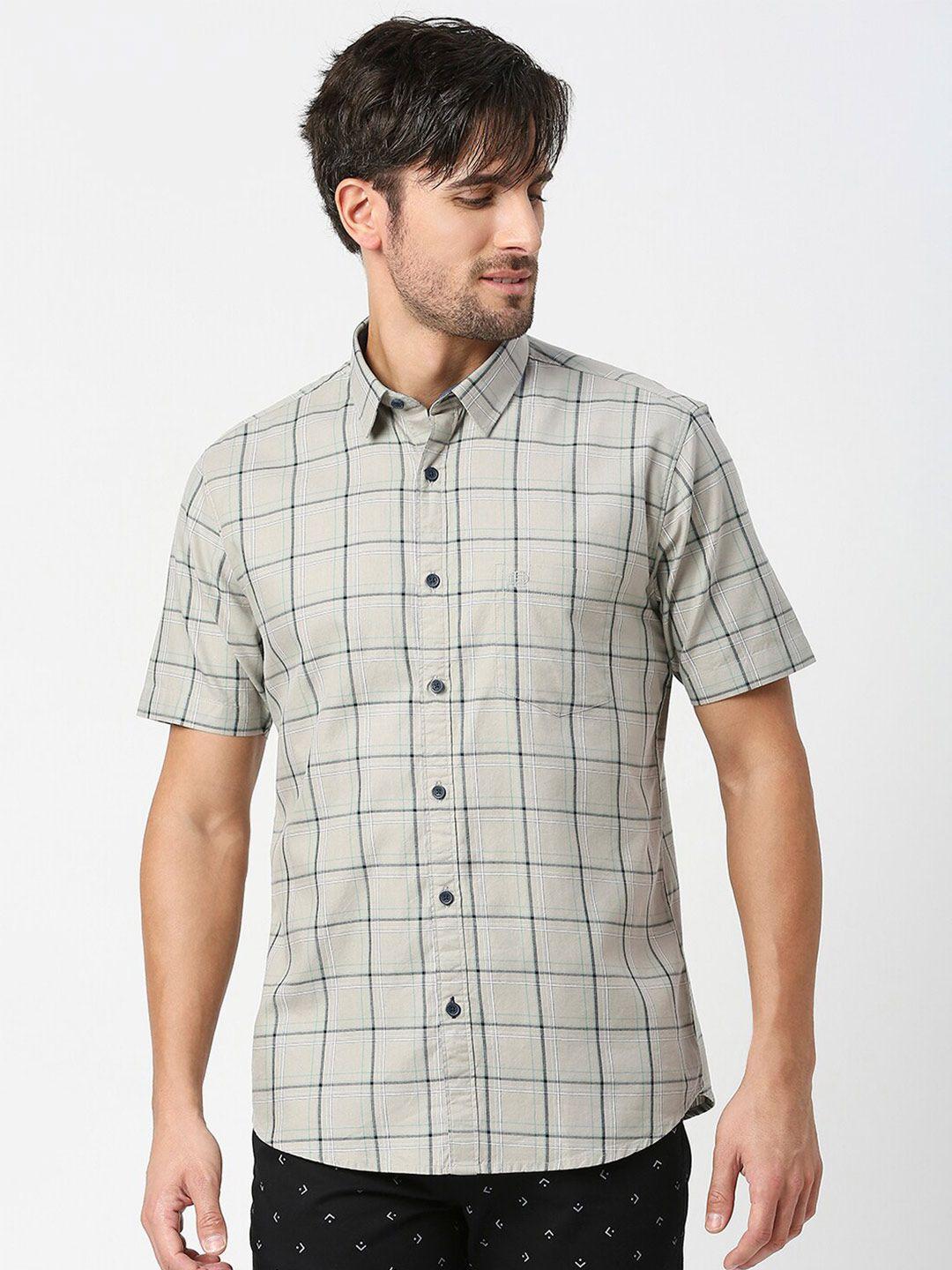 dragon hill slim fit checked cotton casual shirt