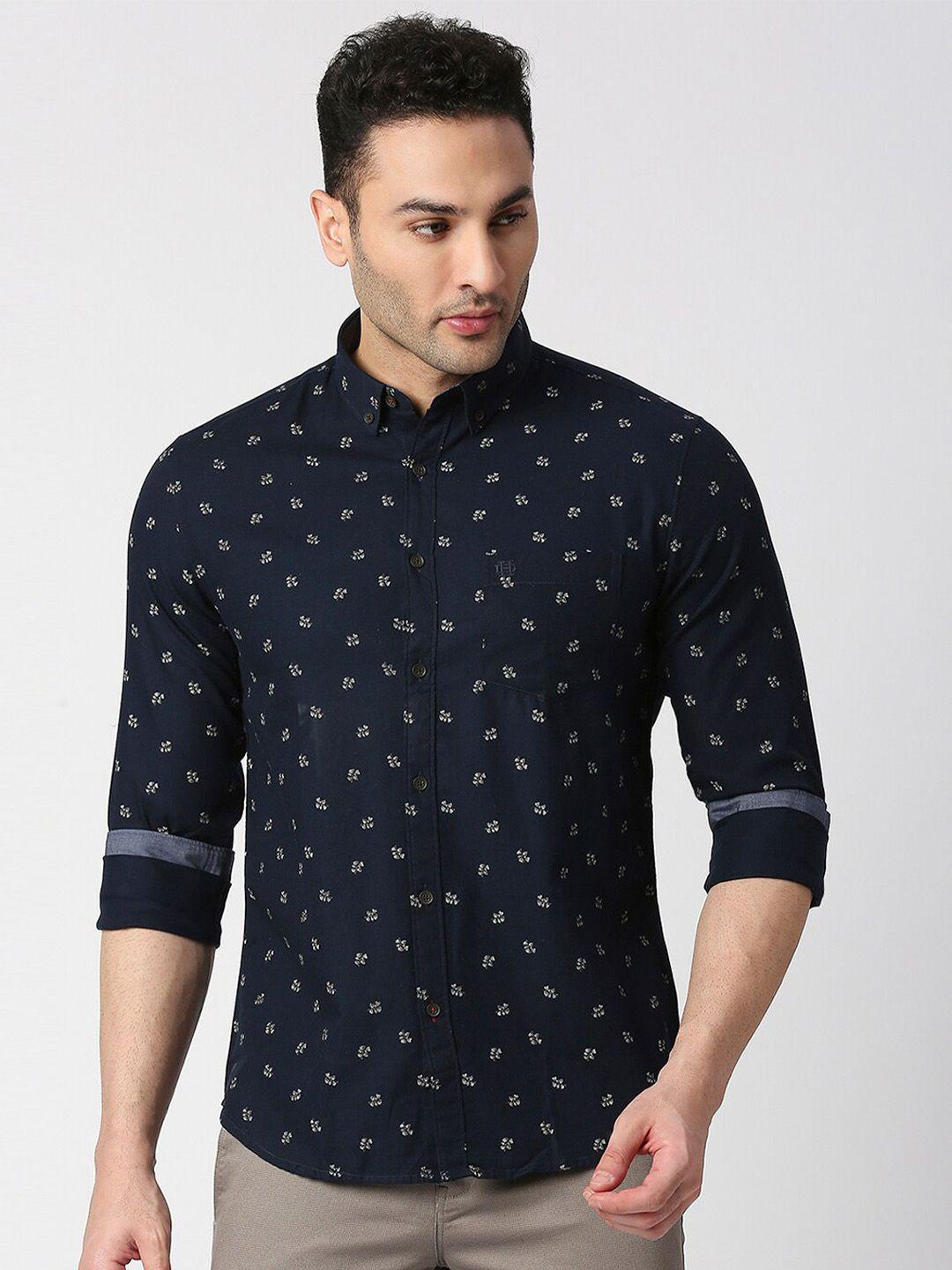 dragon hill slim fit conversational printed cotton casual shirt