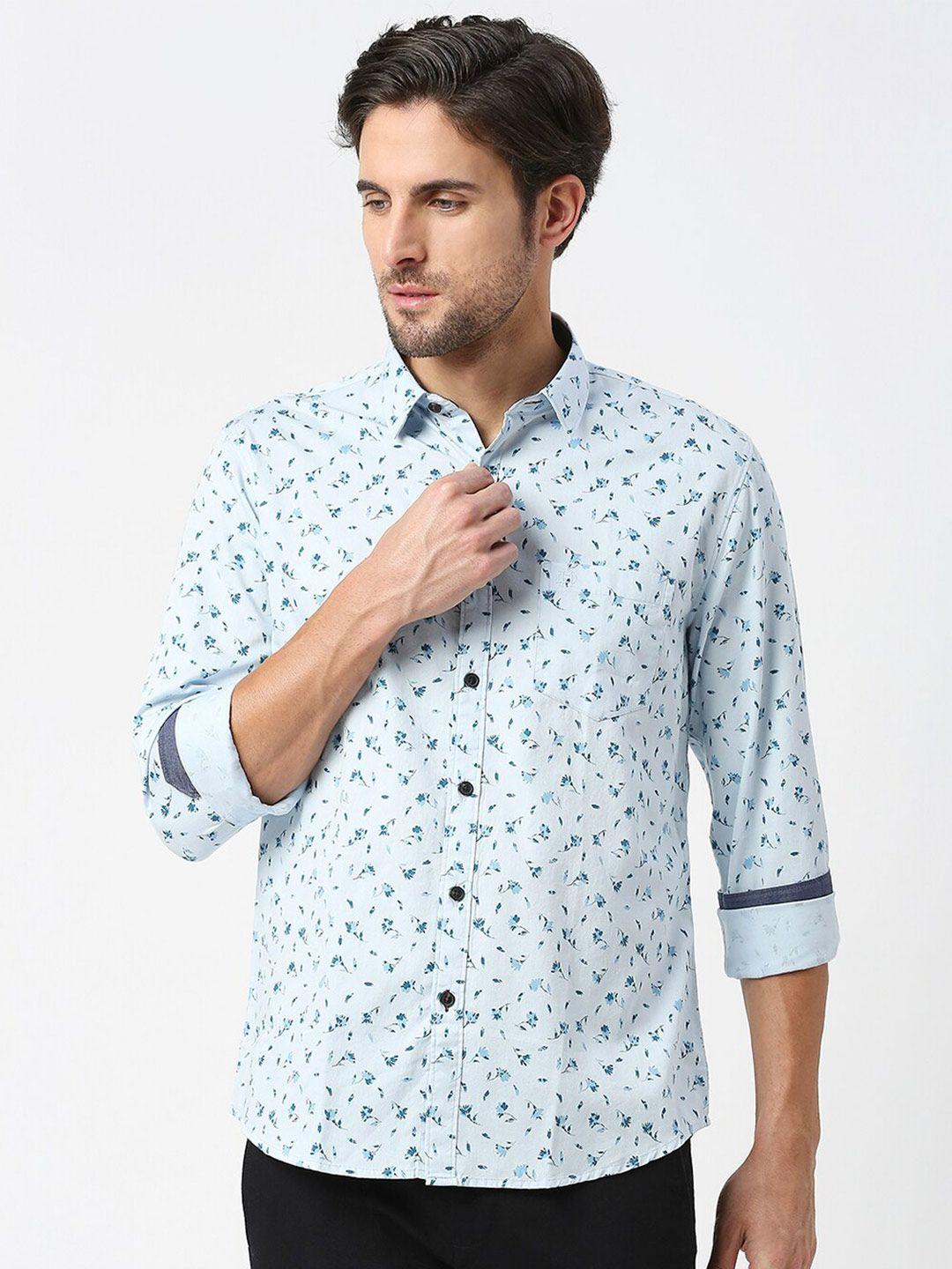 dragon hill slim fit floral opaque printed casual cotton shirt