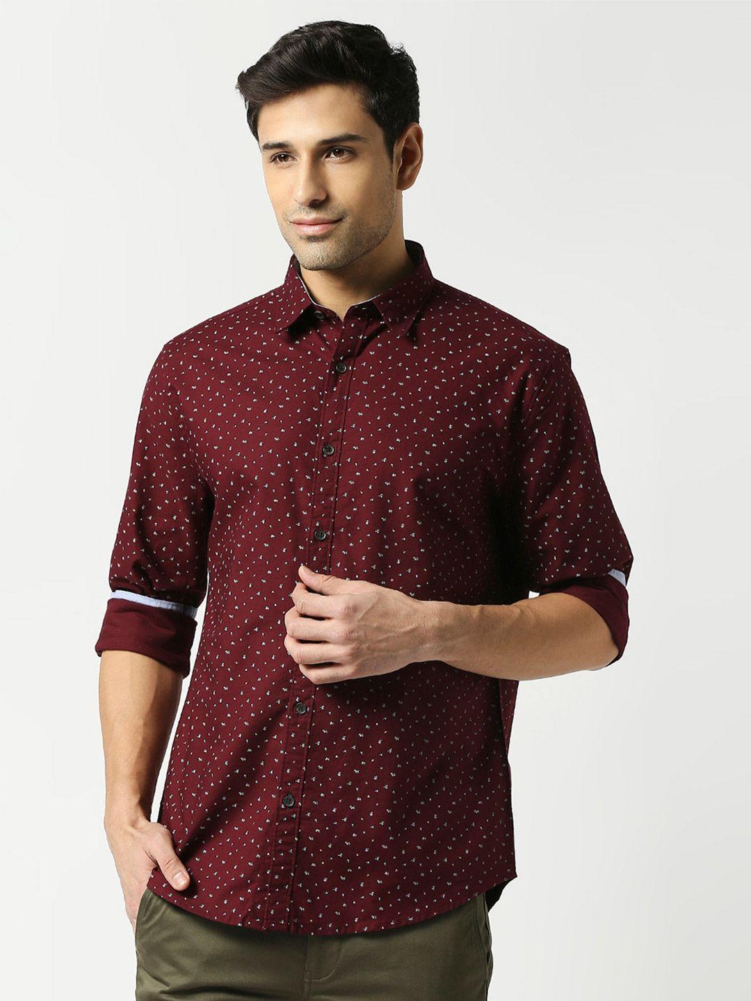 dragon hill slim fit floral printed casual shirt