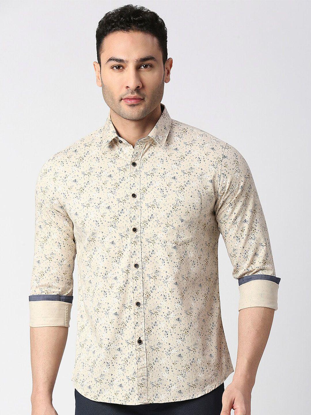 dragon hill slim fit floral printed cotton casual shirt