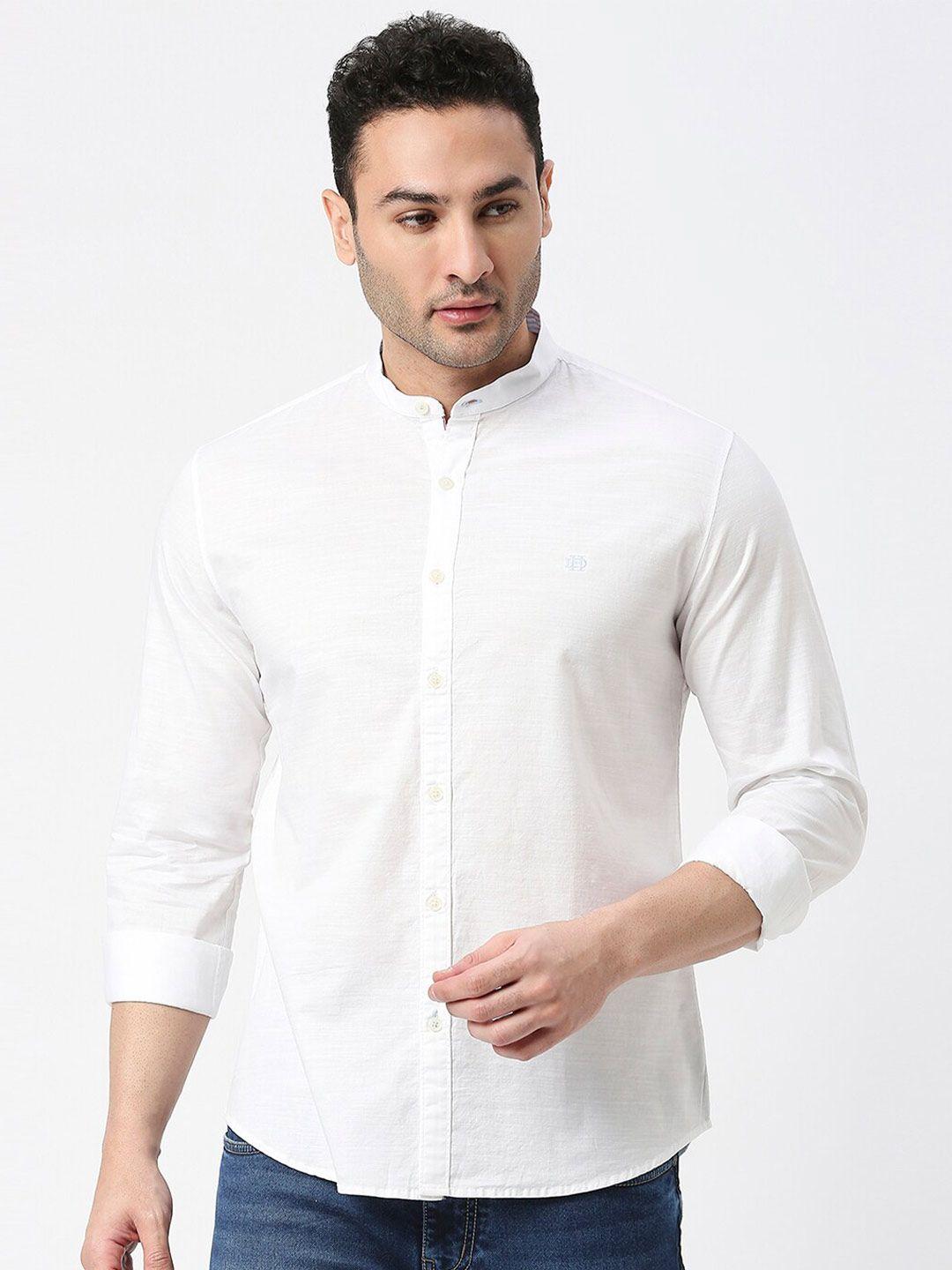 dragon hill slim fit mandarin collar cotton casual shirt
