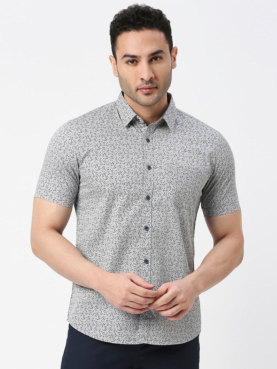 dragon hill slim fit micro & disty printed cotton casual shirt