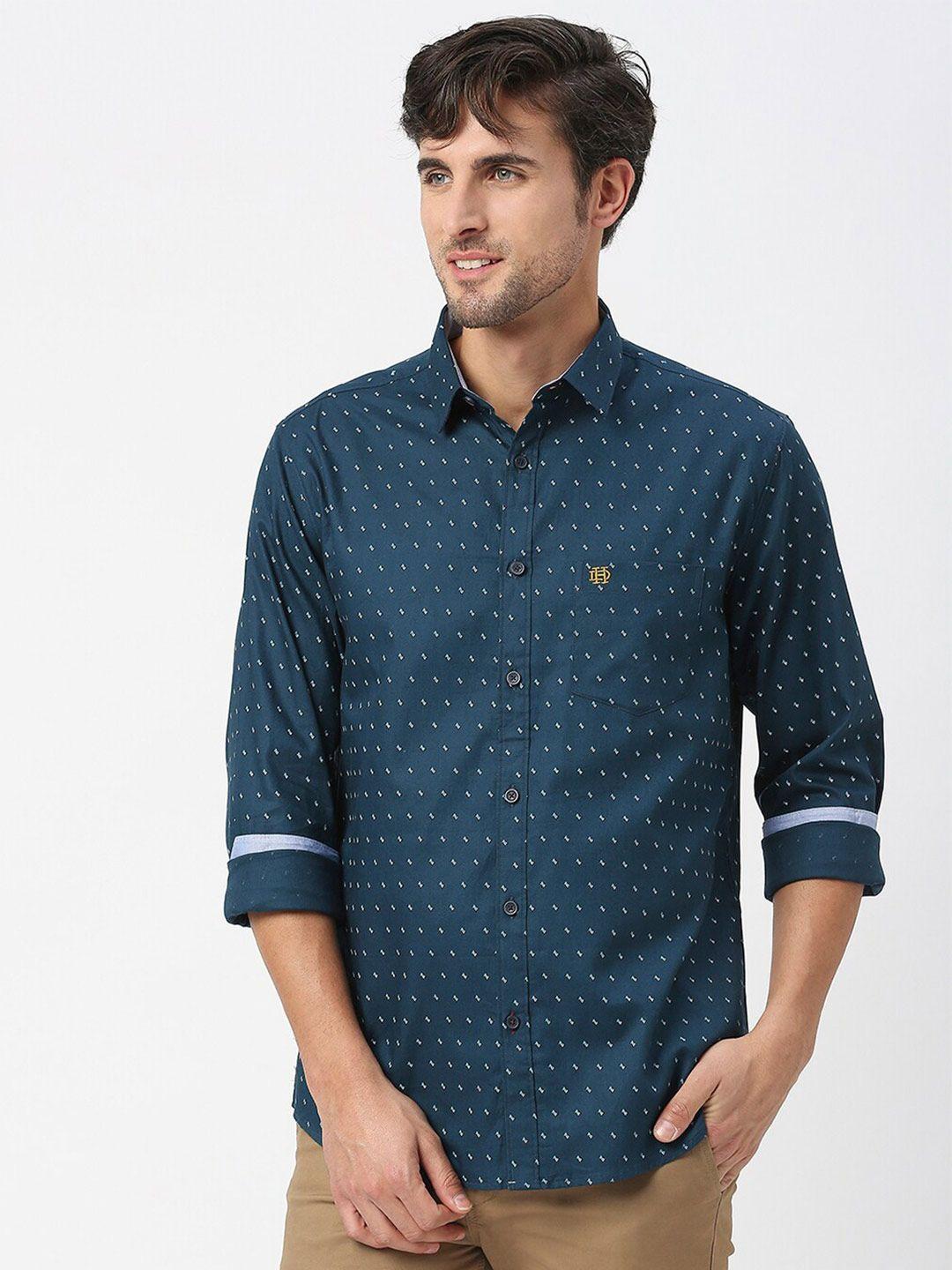 dragon hill slim fit opaque printed casual shirt
