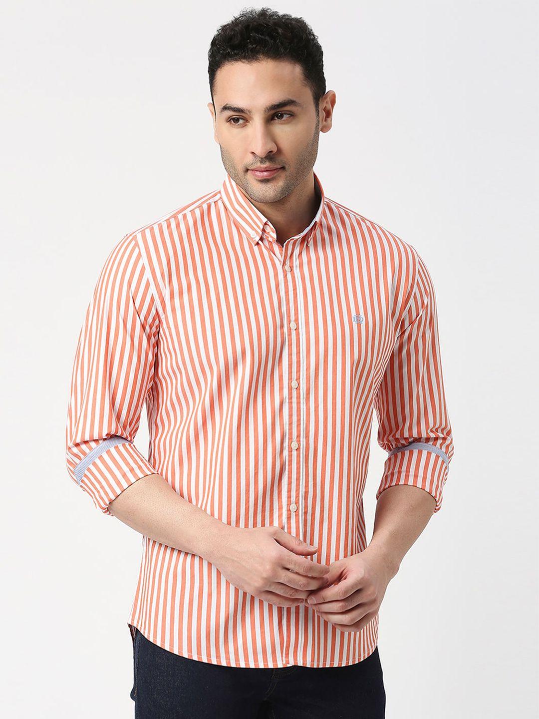 dragon hill slim fit striped button-down collar cotton shirt