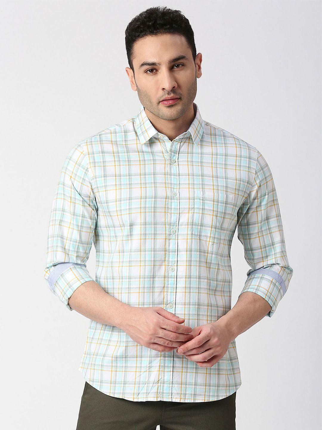 dragon hill slim fit tartan checked twill cotton casual shirt