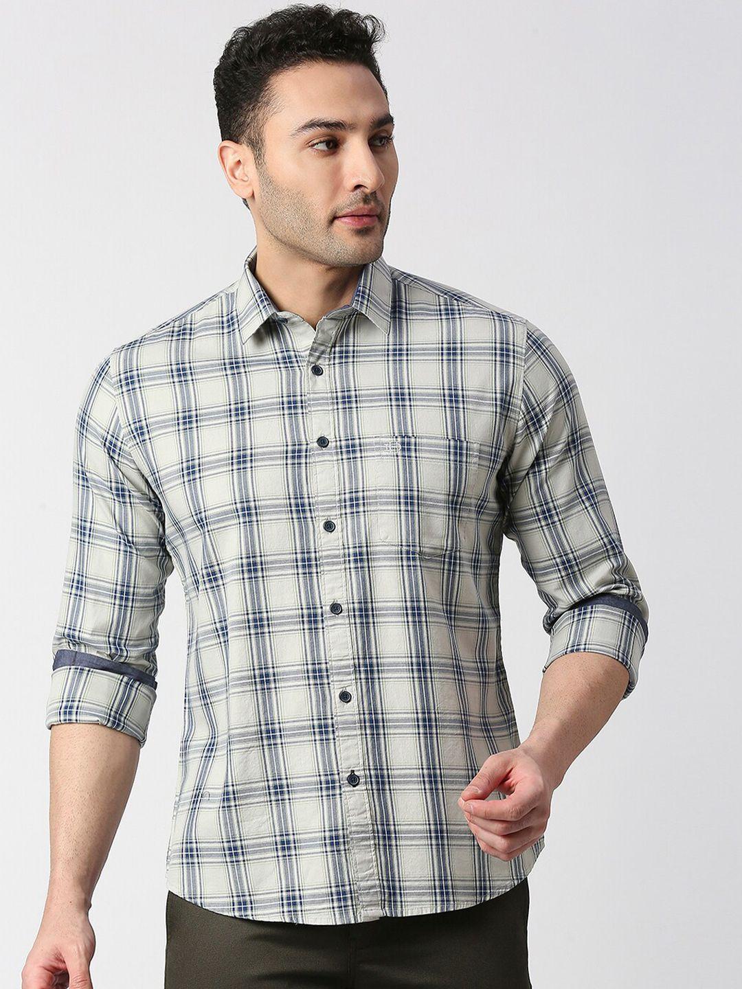 dragon hill slim fit twill tartan checked cotton casual shirt