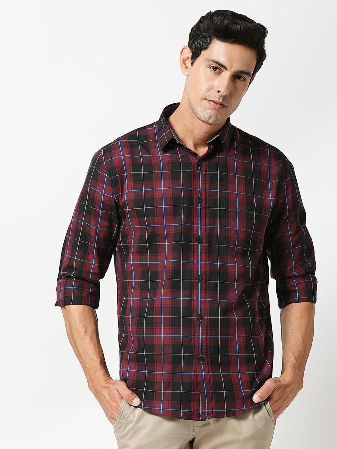 dragon hill tartan checked slim fit twill cotton casual shirt