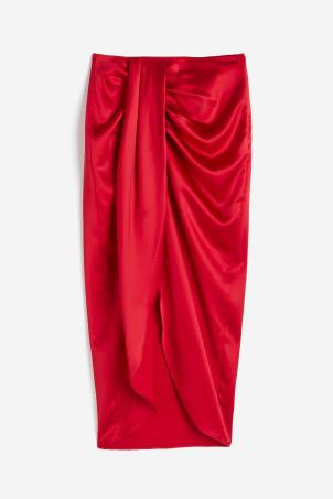 draped satin skirt