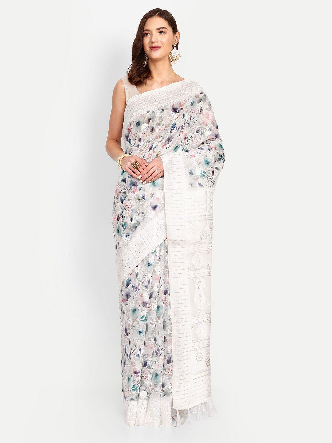 drapemall floral printed saree