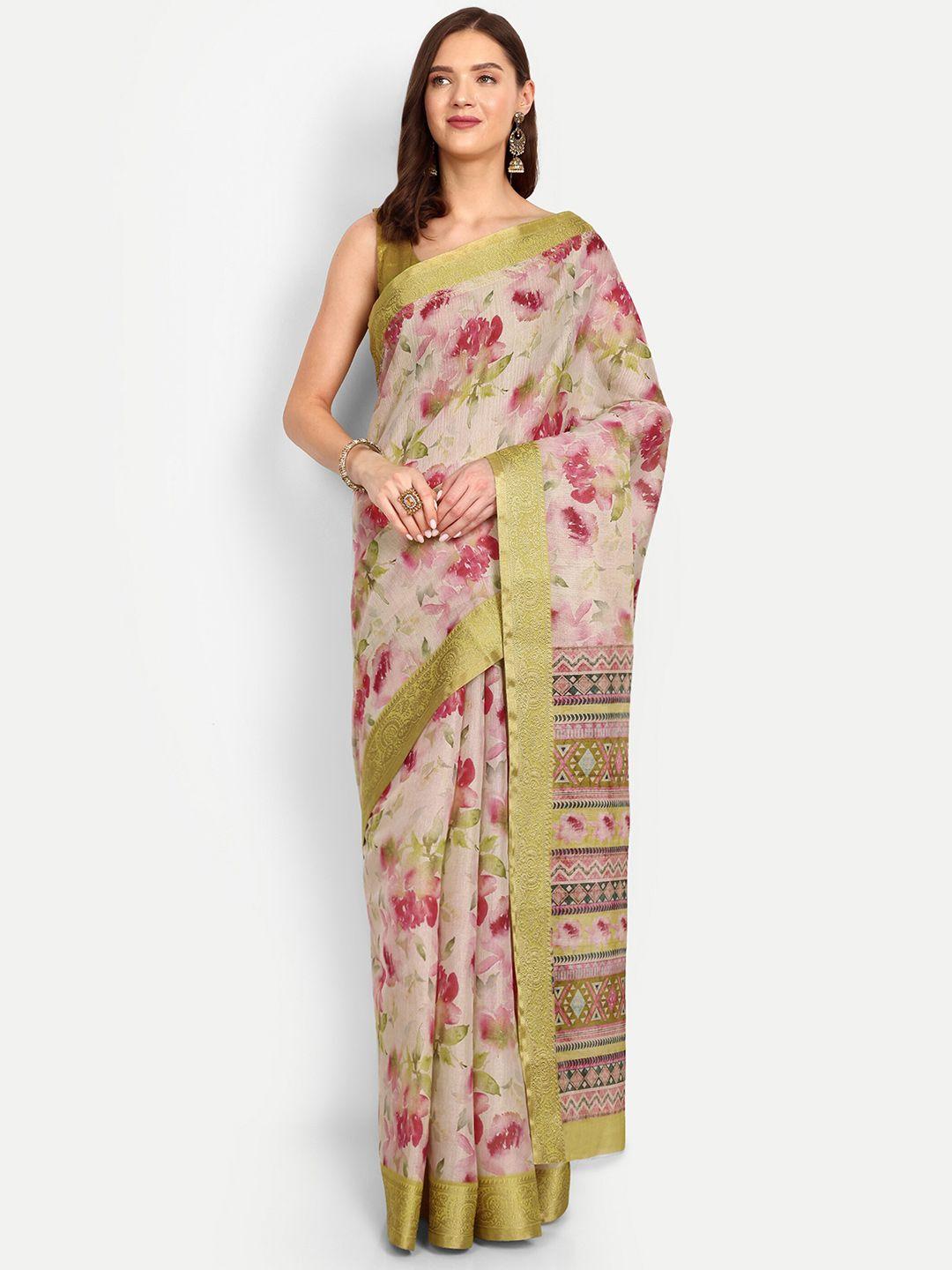 drapemall floral zari tissue saree