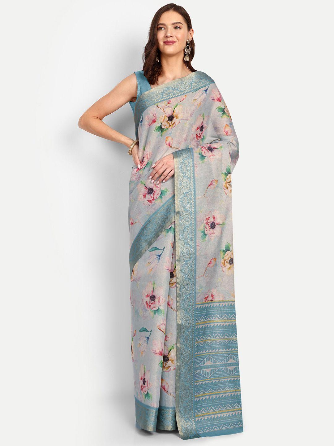 drapemall floral zari tissue saree