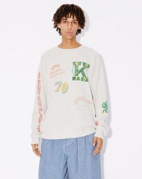 drawn varsity cotton oversized sweatshirt