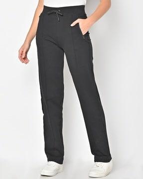 drawsrting waist track pants with zipper pocket