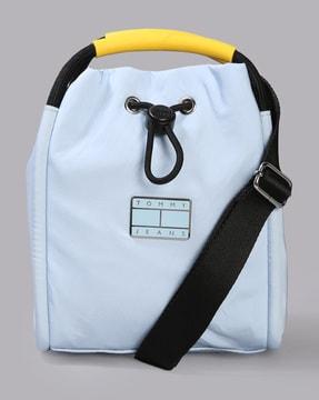 drawstring bucket bag with adjustable strap