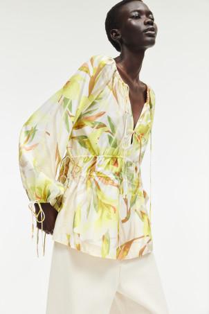 drawstring-detail blouse