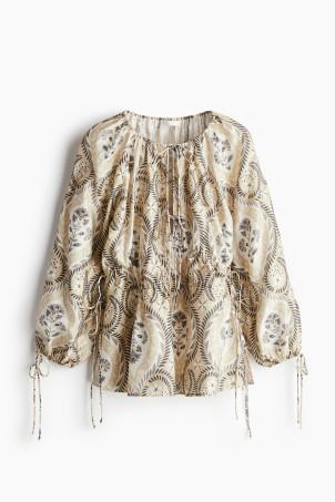 drawstring-detail blouse