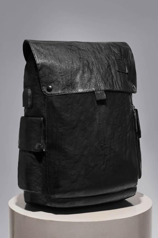 drawstring leather mens casual wear backpack