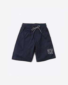 drawstring shorts with slant pockets