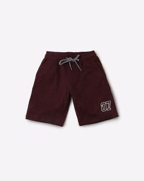 drawstring shorts with slant pockets