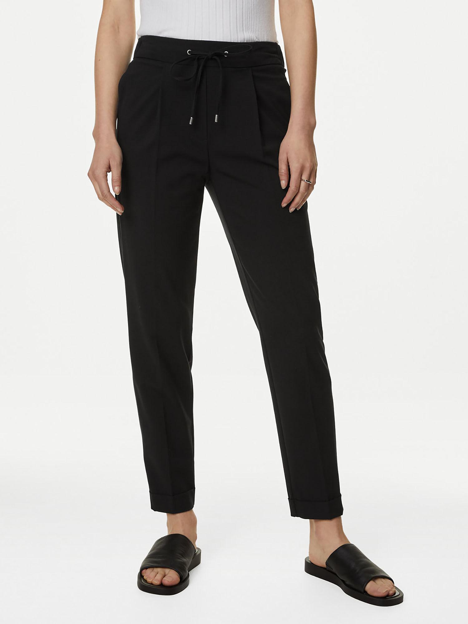 drawstring tapered ankle grazer trousers