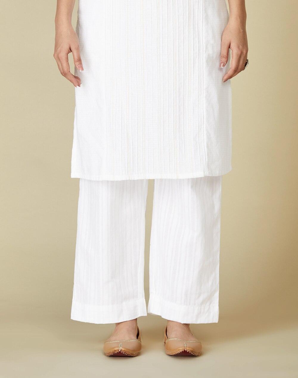 drawstring waist cotton jamal stripe casual pant